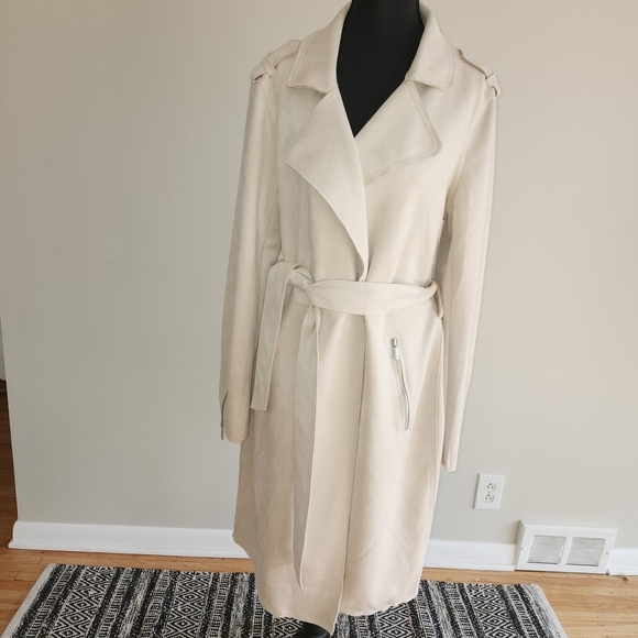 Tahari Jackets & Blazers - NWT Tahari Faux suede Champagne color Women's Trench Coat